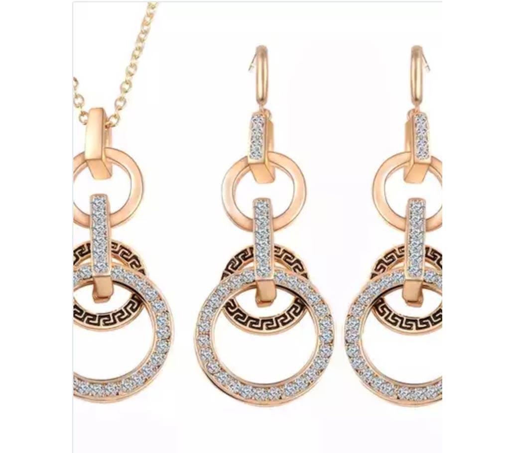 Chia Fashion 3 Circle Crystal Jewelry Set (by Pink Point - CHIA72) বাংলাদেশ - 688320