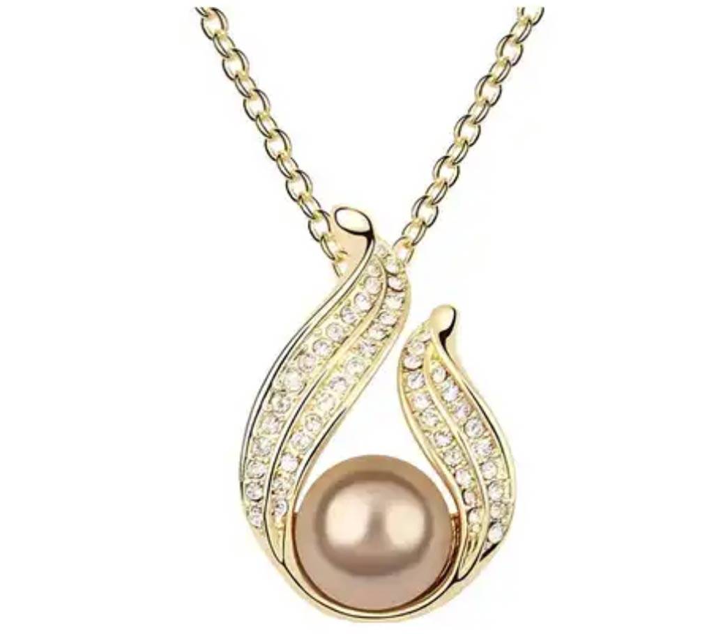 Chia Fashion Gold Plated Bronze Pearl Pendent Set (by Pink Point - CHIA75) বাংলাদেশ - 688339