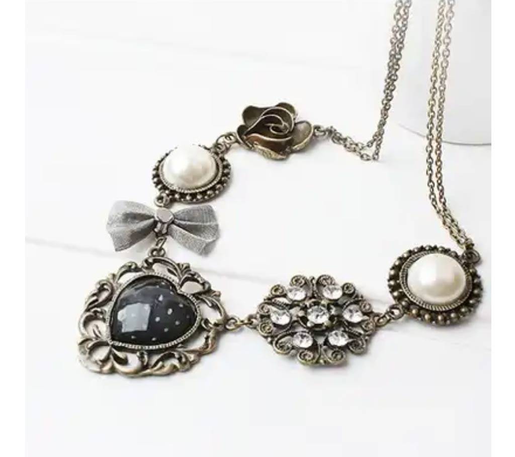 Chia Fashion Luxury retro peach bow pearl necklace (by Pink Point - CHIA78) বাংলাদেশ - 688368