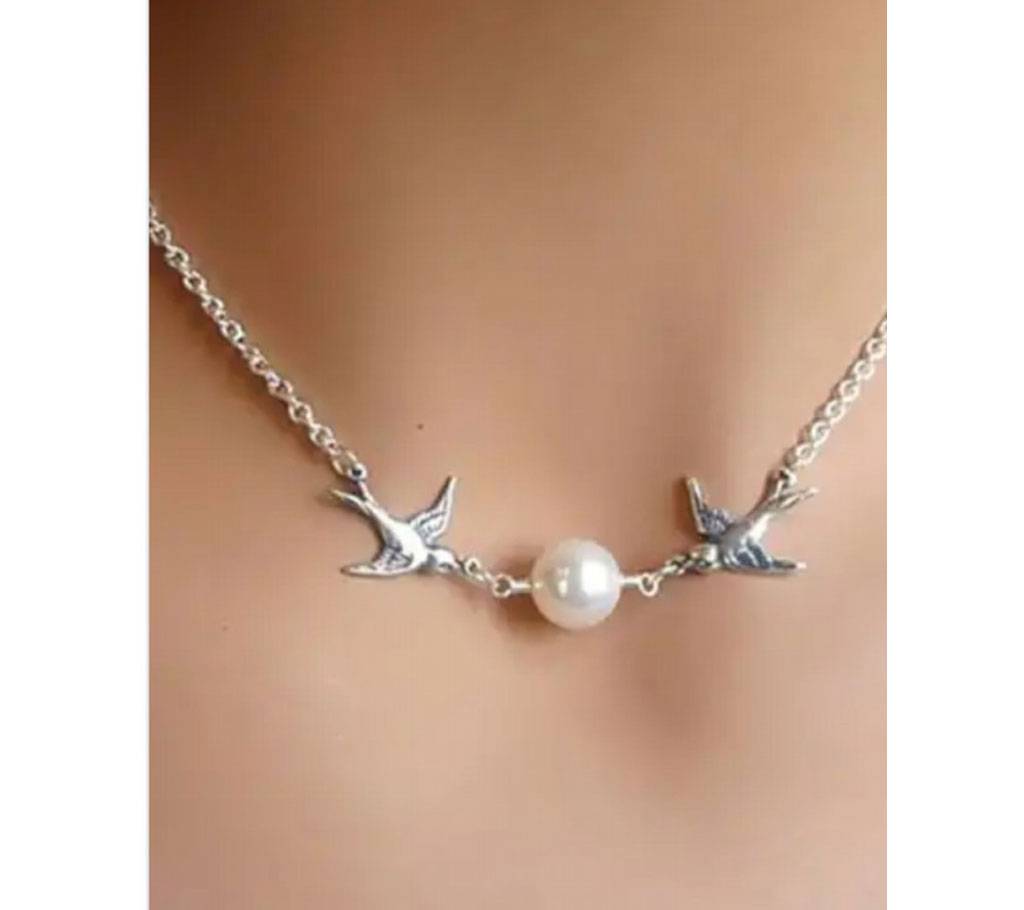 Chia Fashion Silver Plated Love Couple Birds Necklace (by Pink Point - CHIA82) বাংলাদেশ - 689403