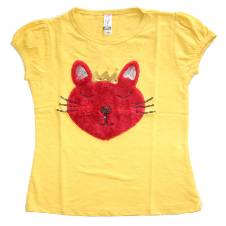 Red King Cat Yellow Girls T Shirt