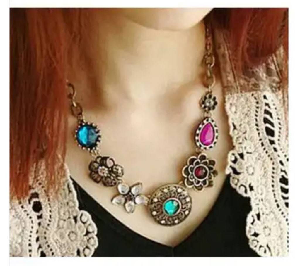 Chia Fashion gemstone flower retro necklace (by Pink Point - CHIA90) বাংলাদেশ - 690785