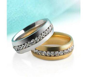 Golden and Silver Alloy Couple Finger Ring