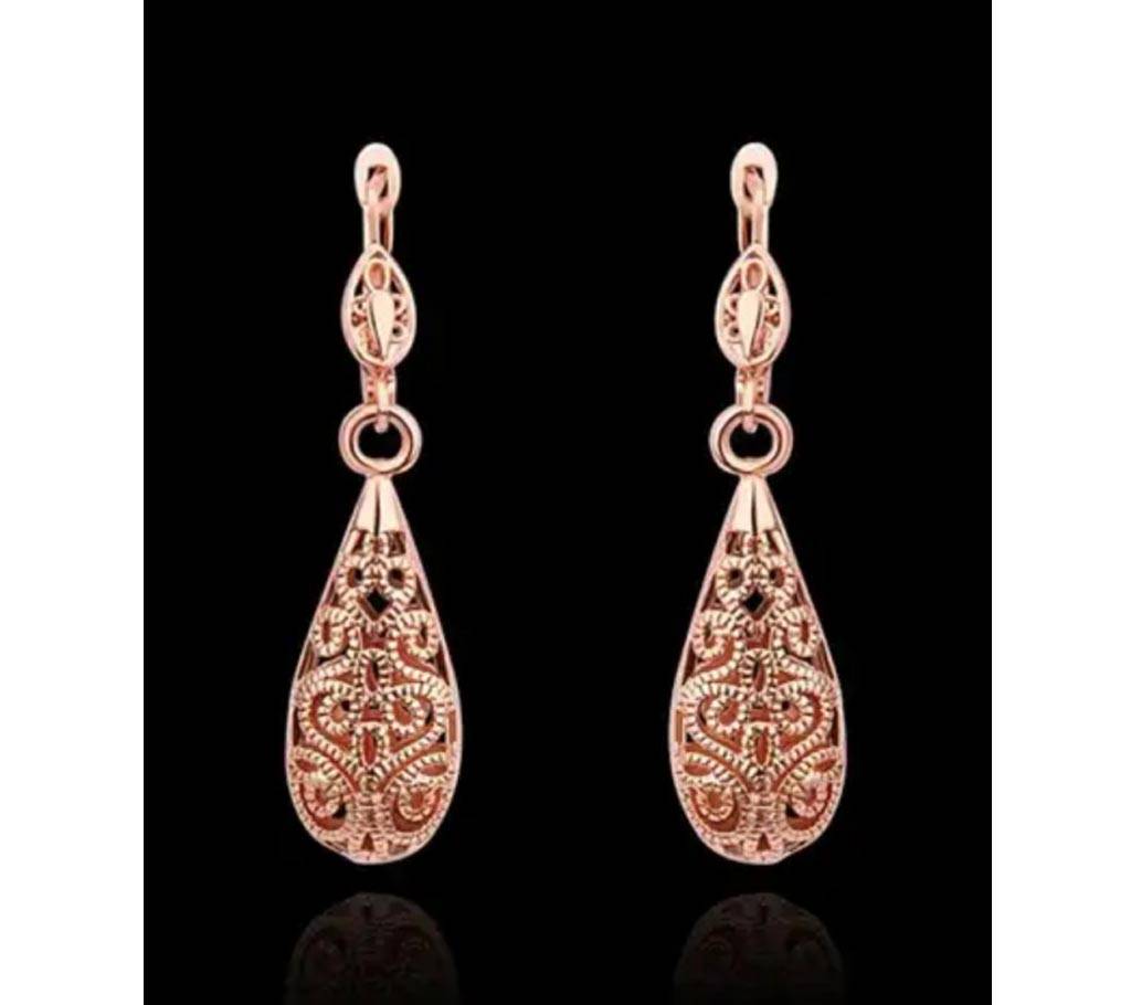 Chia Fashion Luxury Rose Gold Drop Earrings (by Pink Point - CHIA122) বাংলাদেশ - 695546