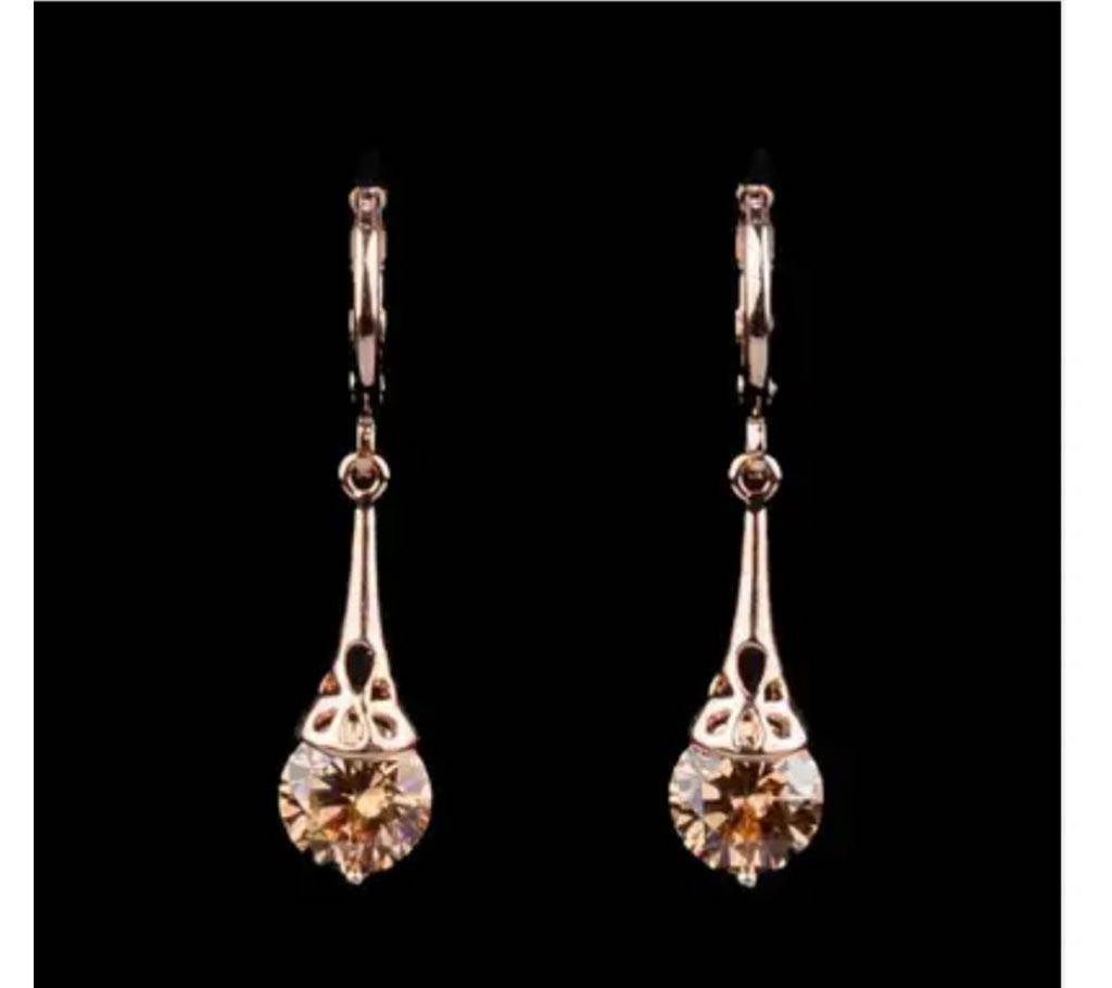 Chia Fashion Gold Plated Crystal Drop Earrings (by Pink Point - CHIA123) বাংলাদেশ - 695548