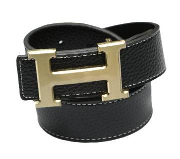 Hermes black leather belt