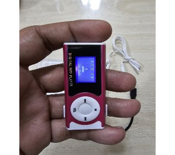 AR03 Mini MP3 মিউজিক প্লেয়ার With Display Pink