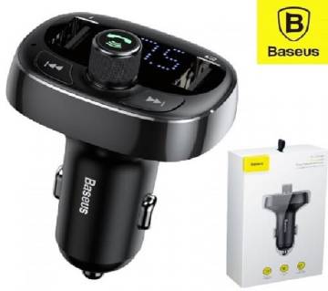Baseus S-13 PPS Quick Charger T Typed Car Charger Wireless Bluetooth MP3 Charger Black