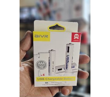 AiVR AAA Type-C 900mAh USB রিচার্জেবল ব্যাটারি - 4pcs