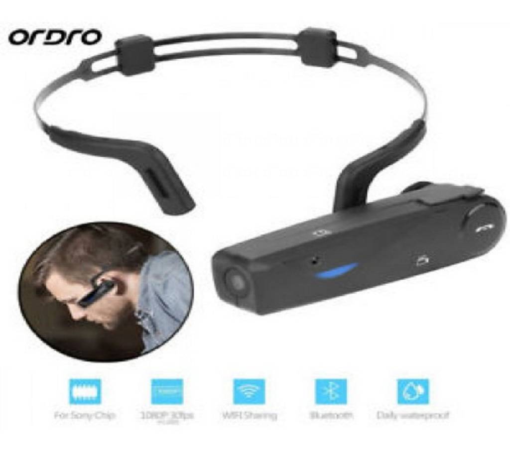 Ordro EP-5 Wearable 1080P HD WIFI ব্লুটুথ একশন ক্যামেরা Support TF Card বাংলাদেশ - 920613