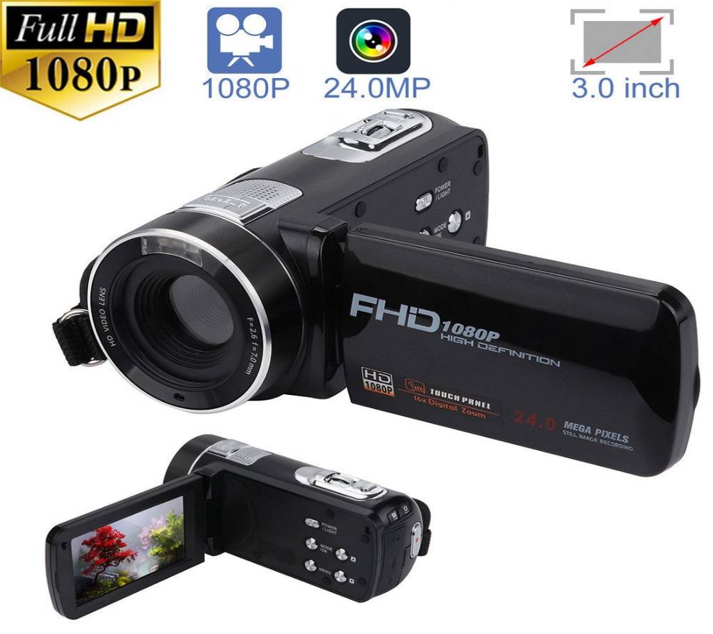 F3 Video Camera 3.0 Inch টাচ ডিসপ্লে ক্যামকোর্ডার 24.0MP 16X Digital Zoom নাইট ভিশন হ্যান্ডী ক্যামেরা বাংলাদেশ - 991241