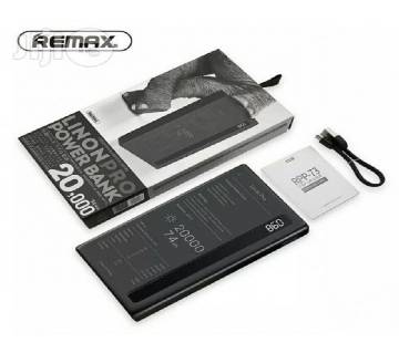 Remax 20000 mAh LINON PRO Power Bank With Dual USB Led Light Black ( Original )