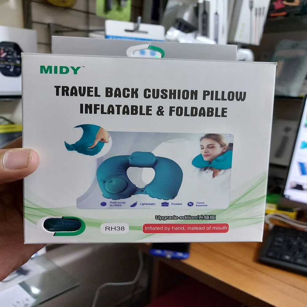 RH38 Travel Back Cushion Pillow inflatable & Foldable Adjusting Hand Pump