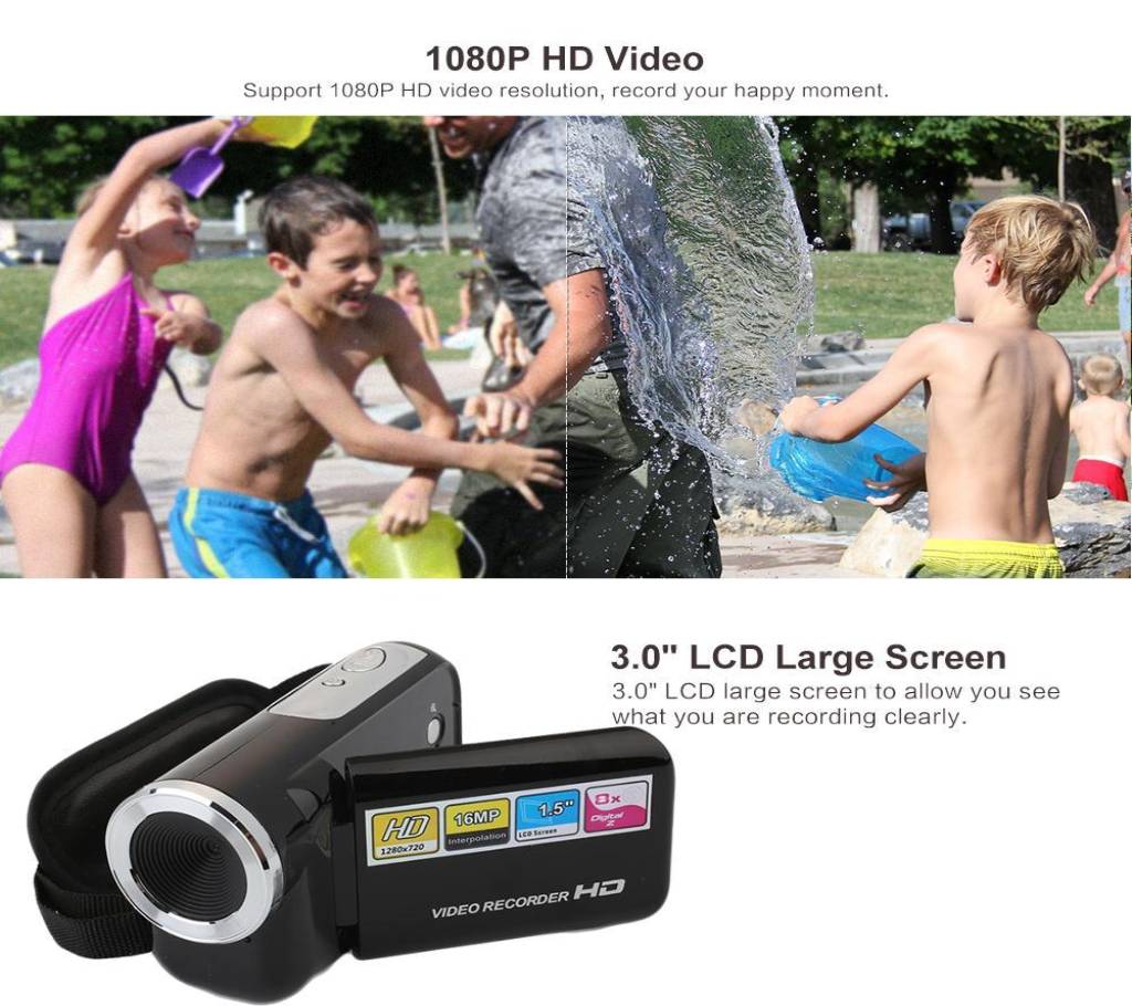 Kids Mini Handy Video Camera 4x Digital Zoom HD 720P নাইট ভিশন রেকর্ডিং ডিজিটাল ভিডিও ক্যামেরা বাংলাদেশ - 1146848
