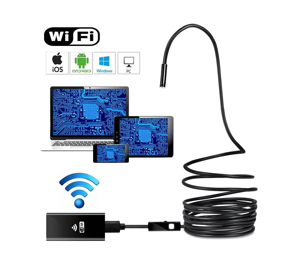 Wifi এন্ডোস্কোপ ক্যামেরা 720P 1m Cable 8mm Waterproof বাংলাদেশ - 1165938