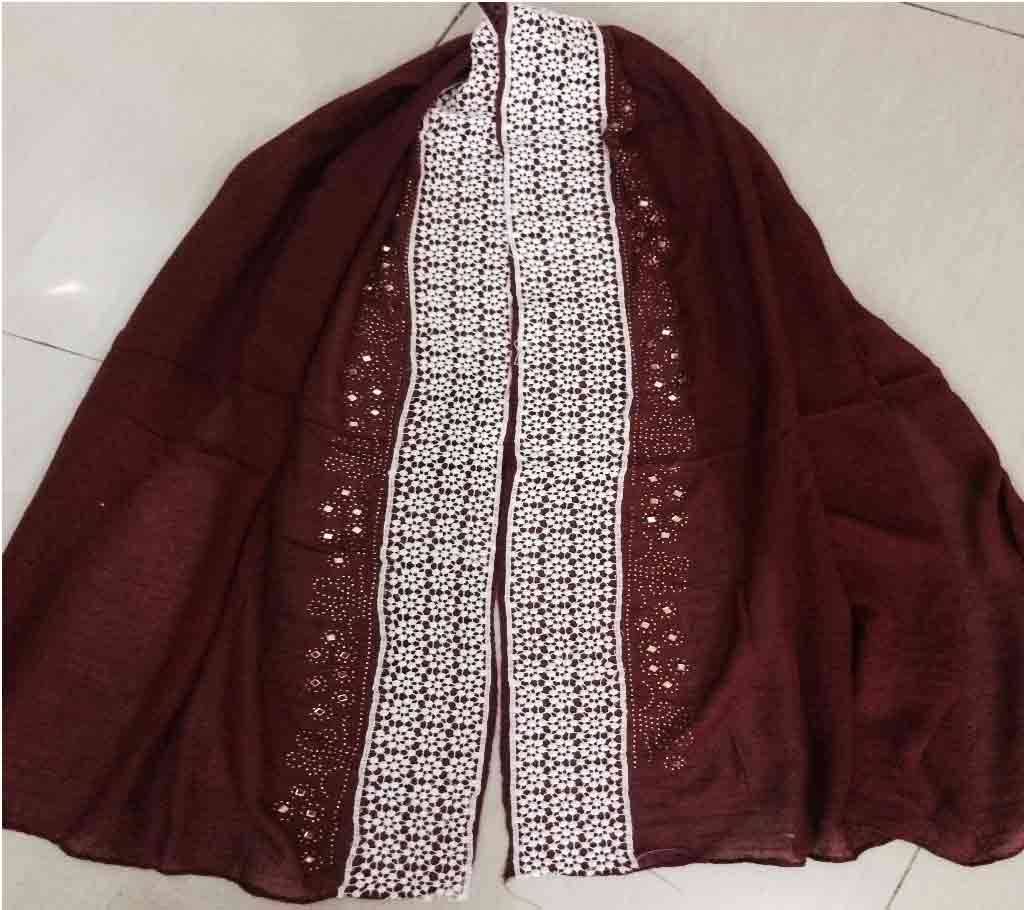 Cotton maxi hijab with lace and stone work বাংলাদেশ - 668614
