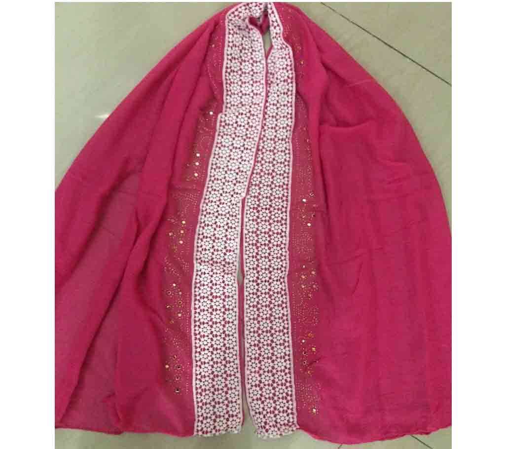 Cotton maxi hijab with lace and stone work বাংলাদেশ - 668615
