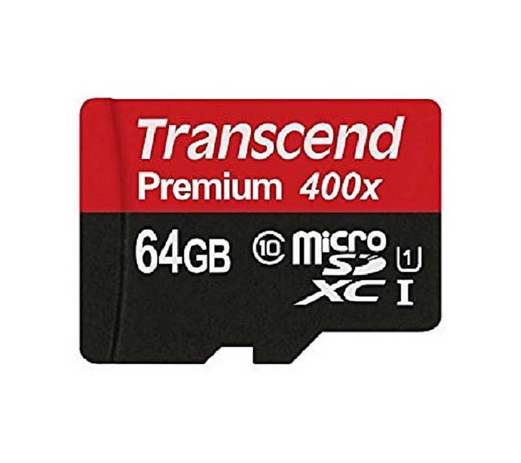 Transcend Class 10 Micro SD Card - 64GB - Black বাংলাদেশ - 642224
