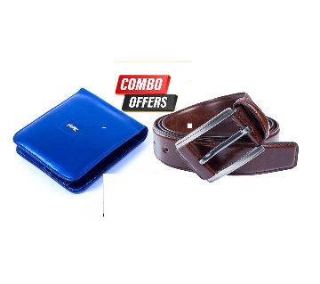 Multicolor Artificial lether belt wallet combo for men