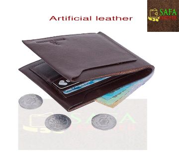 Chocolate artificial leather wallet for men