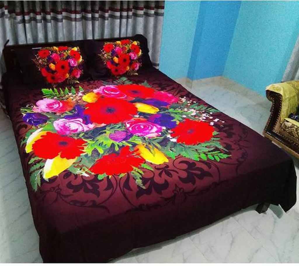 King Size Cotton 4pc Bed Sheet বাংলাদেশ - 620703