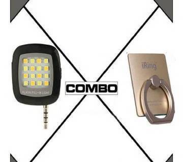 Mobile ring stand + selphi flash light combo offer