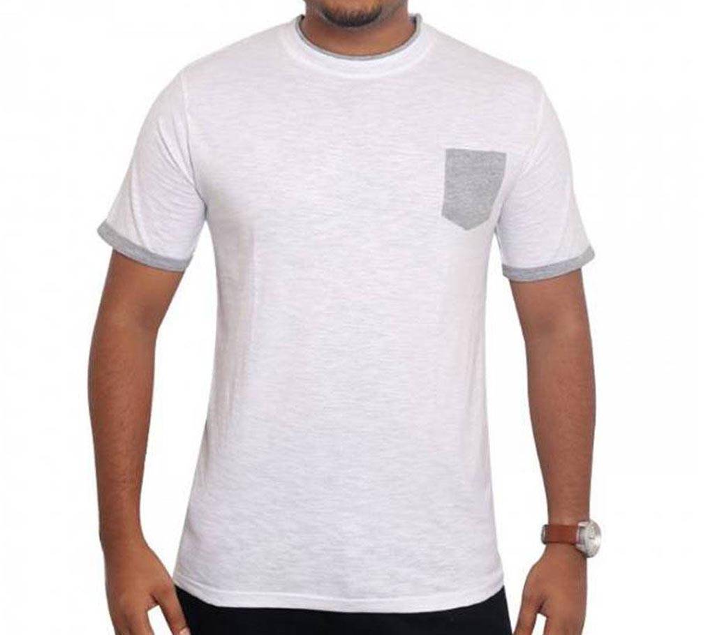 White T-shirt Ash pocket কটন টি-শার্ট বাংলাদেশ - 620393