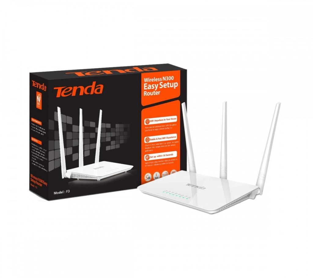 Tenda 300 MBPS Wifi (রাউটার)  ওয়্যারলেস অ্যান্ড ওয়াইফাই রাউটার  - 3 Antenna বাংলাদেশ - 1172942