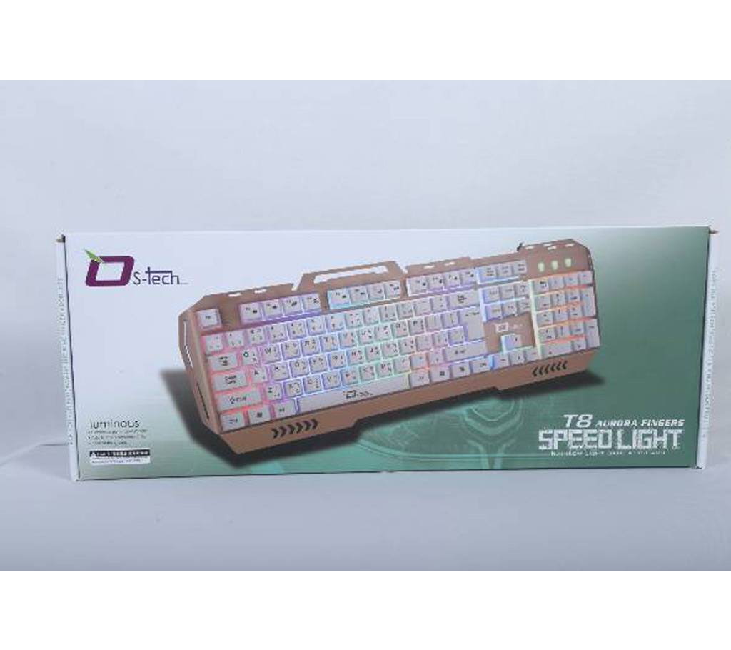 T8 Aurora Finger Rainbow Game Keyboard - Lightning বাংলাদেশ - 609413