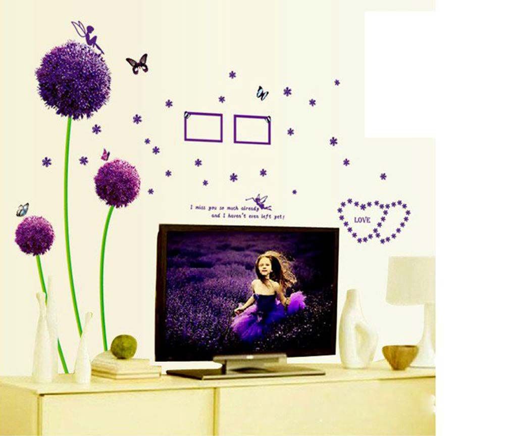 Purple Dandelion ওয়াল স্টিকার বাংলাদেশ - 224198