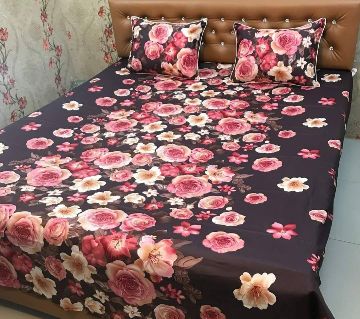 King Size Bed Sheet set-pink and black 