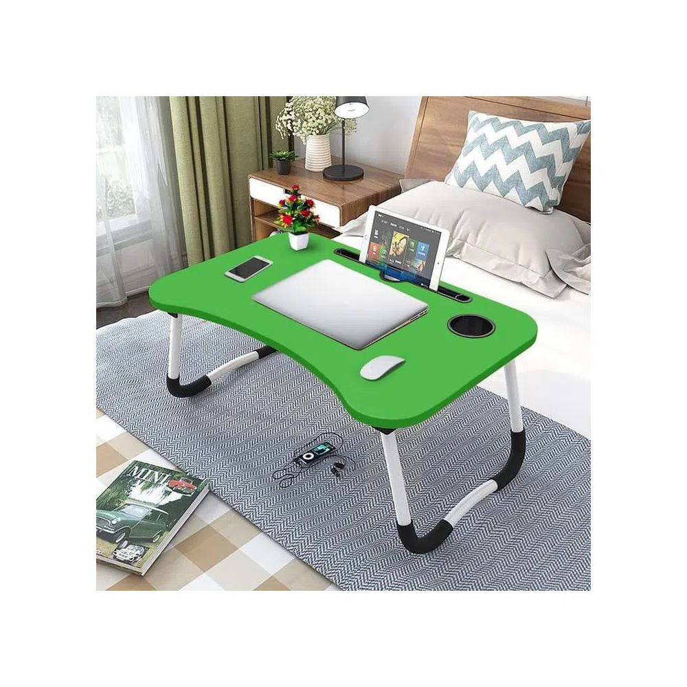 Computer Laptop Desk Foldable Multi-Function Bed Desk with Laptop Table - Green