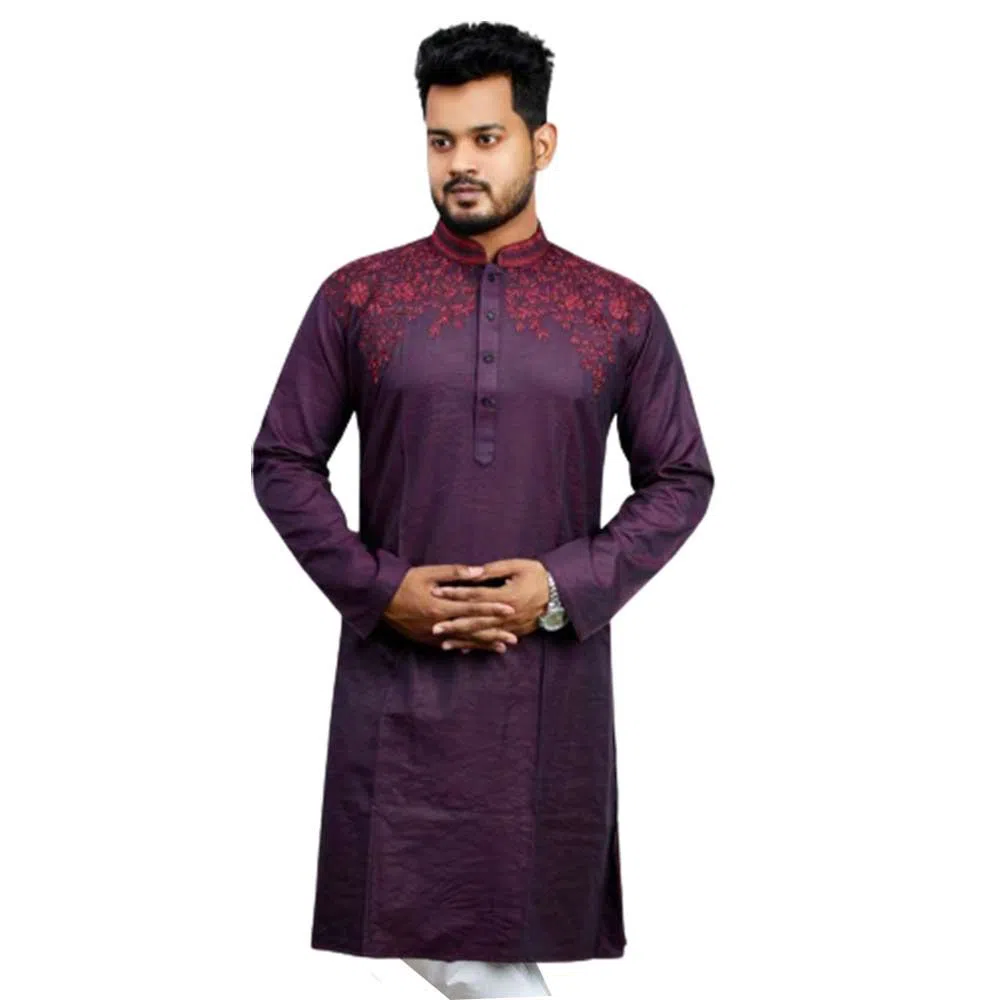 Cotton Panjabi for Men - Purple
