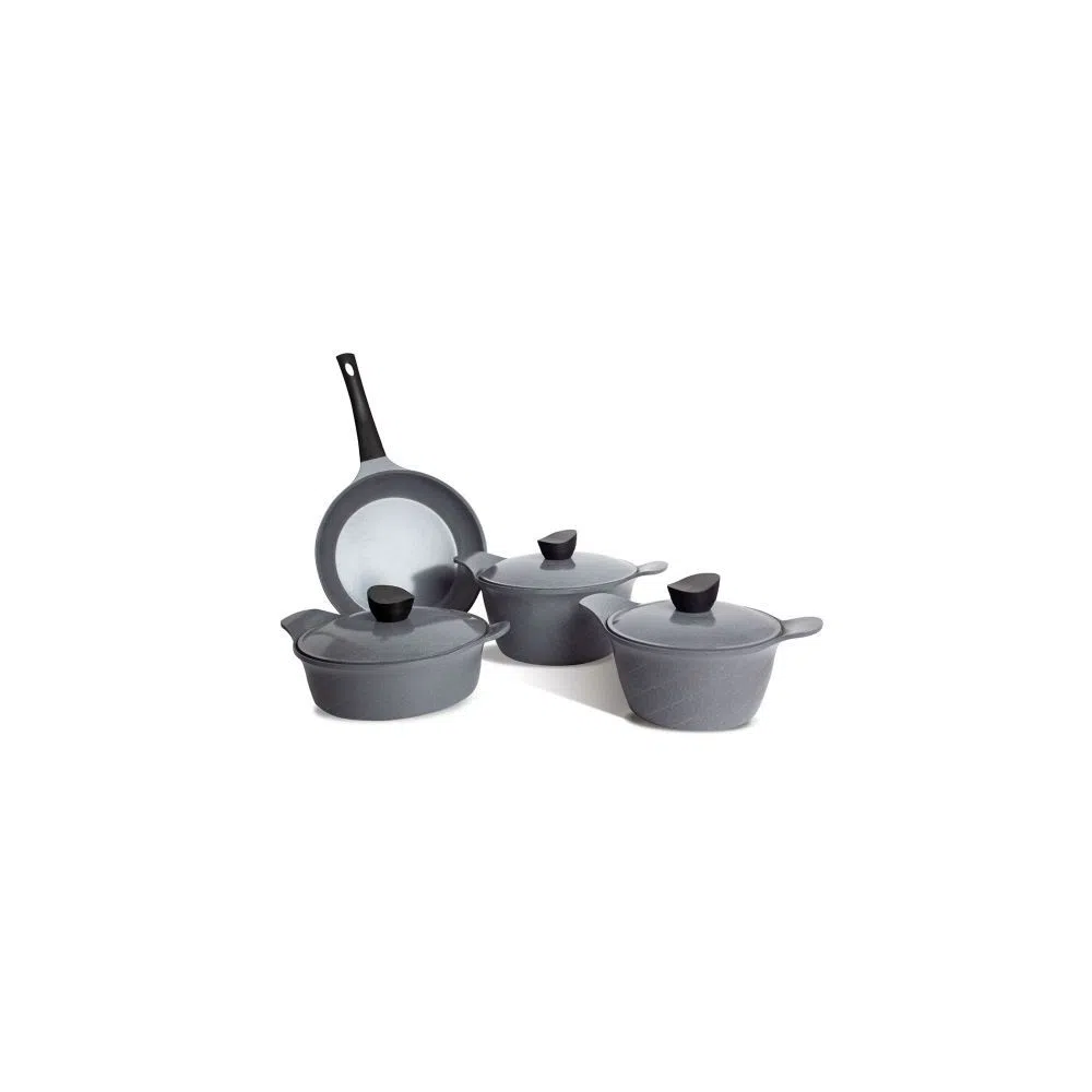 Non Stick Granite Large Shallow Pot Pan Cookware Casserole Cooking Set PFOA Free