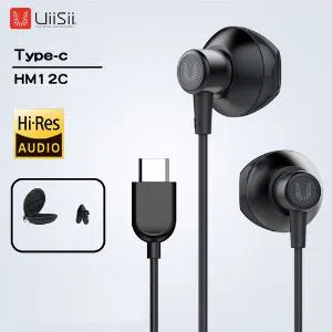 UiiSii HM12C Piston Wired Heavy Bass Metal Earphones With Built-In Microphone Type C