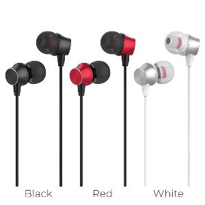Hoco M51 Proper Sound Series 3.5mm Earphone with Built-In Microphone and High Elastic 1.2m Cable One-Button Operation Control -1 Piece (Random Colour)