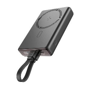 Joyroom JR-PBM01 Wireless 10000mAh Magnetic Fast Charging Powerbank 20W With Digital Display & Built-In  PD to Lightning Cable Kickstand