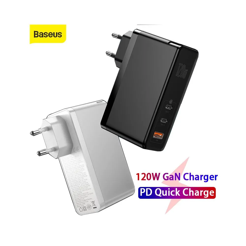 Baseus 120W GaN2 Pro Quick Charging  PD Fast Charging 4.0 QC3.0 USB Type C Fast Charger With 100W Type-C Cable For Laptop Tablet