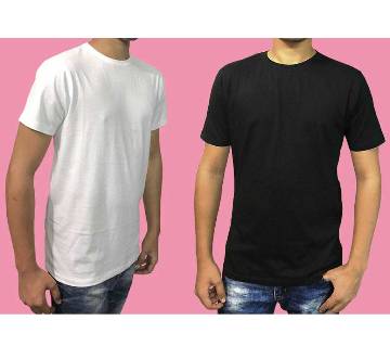 GENTS SOLID COLOUR, FINE-COTTON SHORT-SLEEVE T-SHIRT, (TWO PIECES COMBO PACK).
