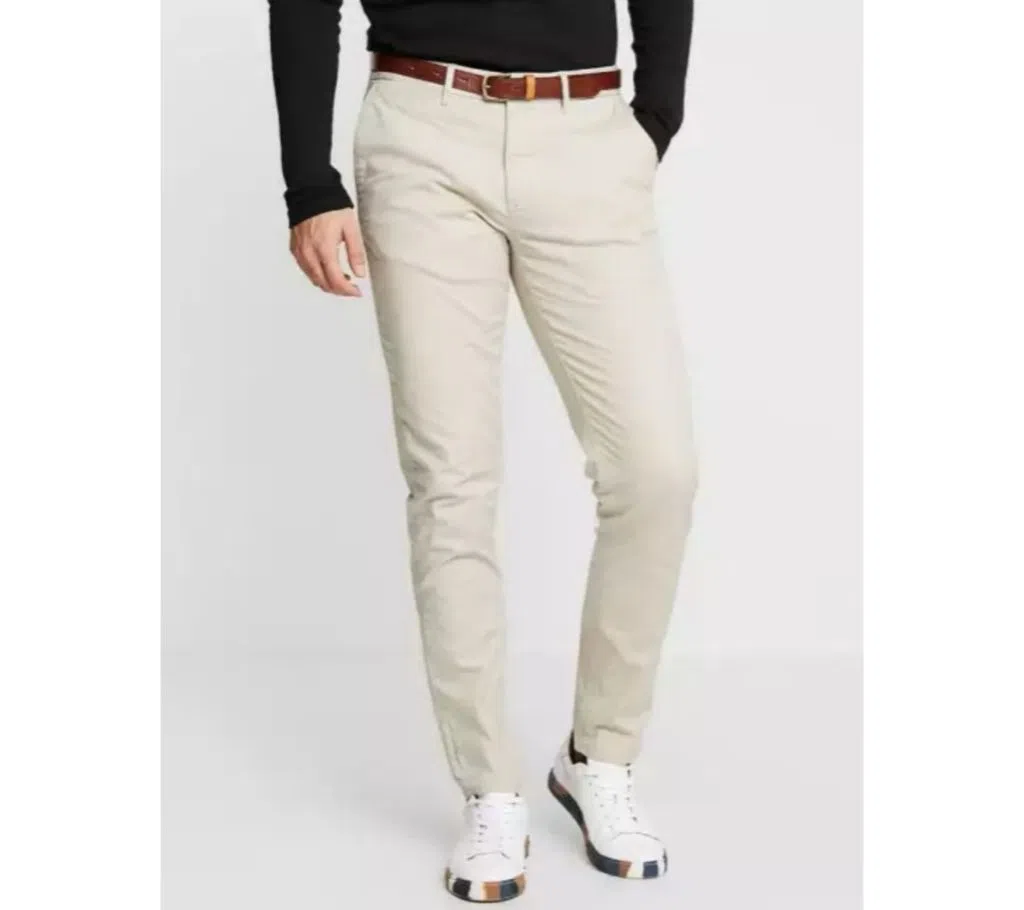 GENTS, SLIM-FIT PURE-COTTON LONG TWILL PANT.