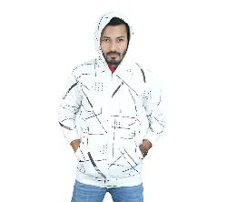 Gents Full Sleeve Casual Hoodie - White