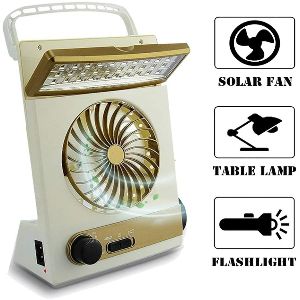 Portable LED Outdoor Solar Lights Solar Fan Camping Fan Cooling Table Fans 4 in 1 Multi-Function With Eye-Care LED Table Lamp Flash-light Torch Solar 