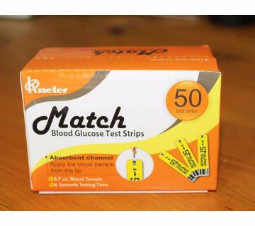 Match (OK METER) Blood Glucose Test Strip (50 Strip)