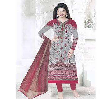 Indian Unstiched Cotton Embroidery Three-Piece (Replica)