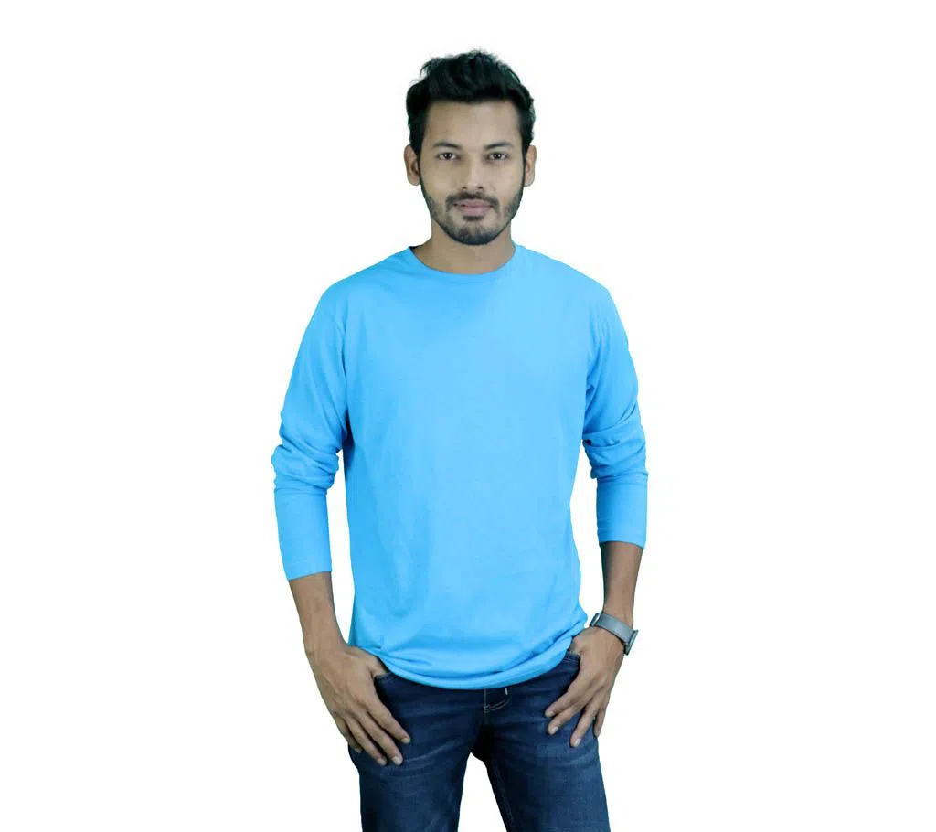 Solid Colour Full Sleeve T-shirt for Men 