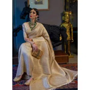 silk katan indian sharee with blouse piece 
