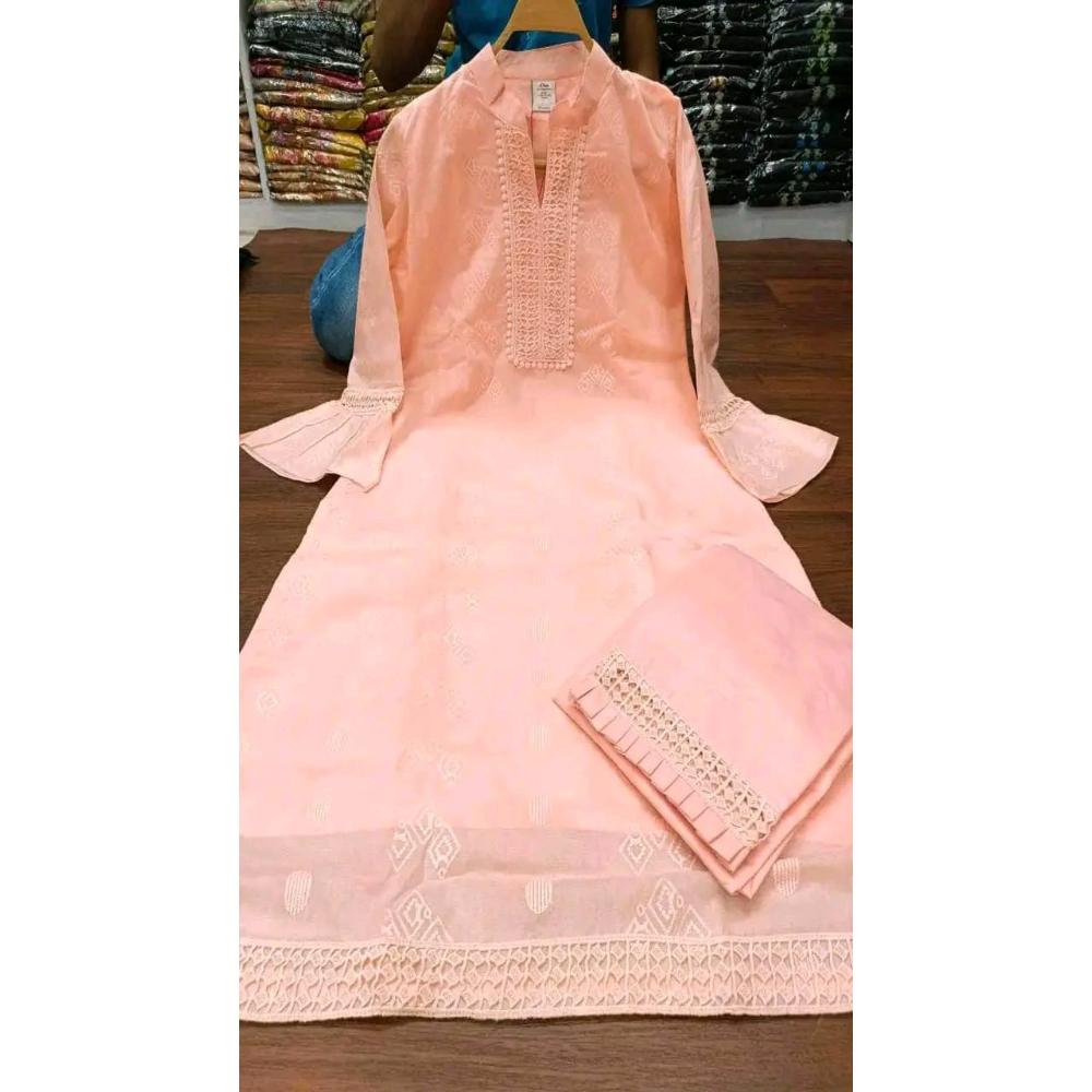 Original Indian Readymade Chikankari 2 Piece Dress Set