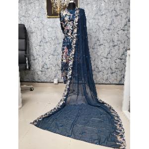 আনস্টিচড ইন্ডিয়ান জর্জেট ঈদ কালেকশন থ্রি-পিস বাংলাদেশ - 14026362