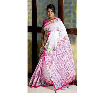 Block printed cotton sharee 