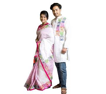Boishakhi cotton sharee+ dhupiyan silk combo offer 